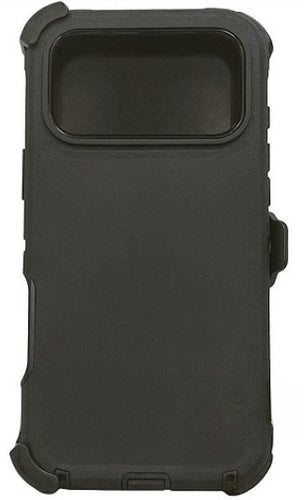 iPhone 17 Pro Max Rugged Armor with Belt Clip Holster - Black