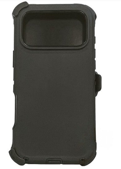 iPhone 17 Pro Rugged Armor with Belt Clip Holster - Black