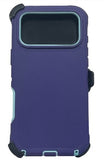 iPhone 17 Pro Rugged Armor with Belt Clip Holster - Purple