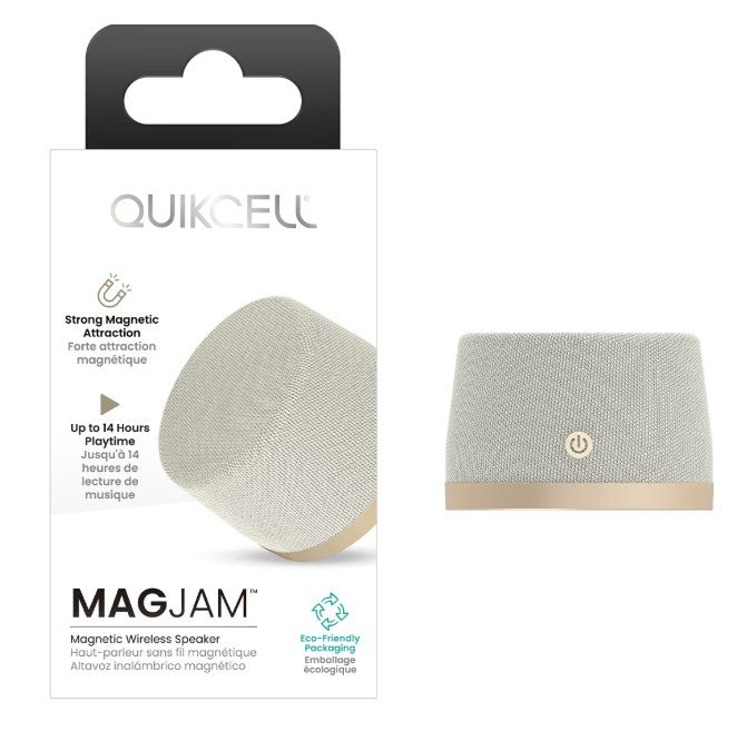 Quikcell   Magnetic Wireless Speaker Champagne