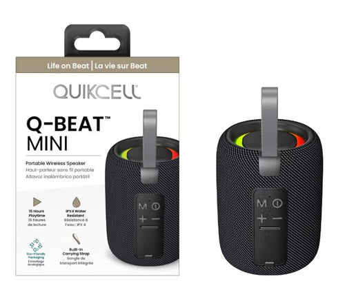 Quikcell   Mini Portable Wireless Speaker - 4.5" Black