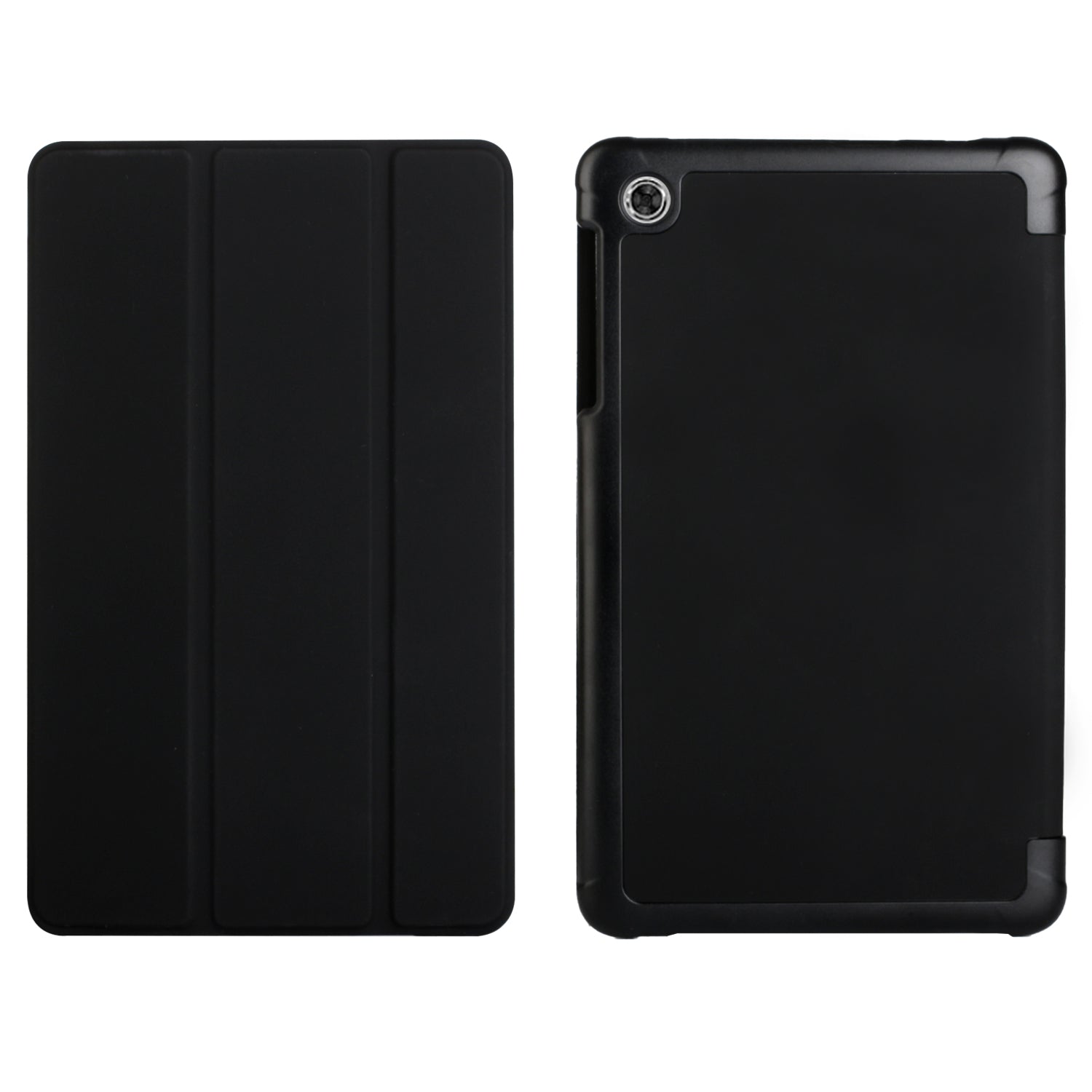 Alcatel joy tab 2 Trifold Magnetic Closure PU Leather Case Cover - Black