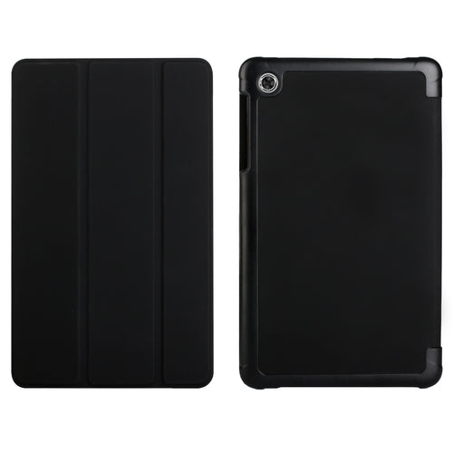 Alcatel joy tab 2 Trifold Magnetic Closure PU Leather Case Cover - Black