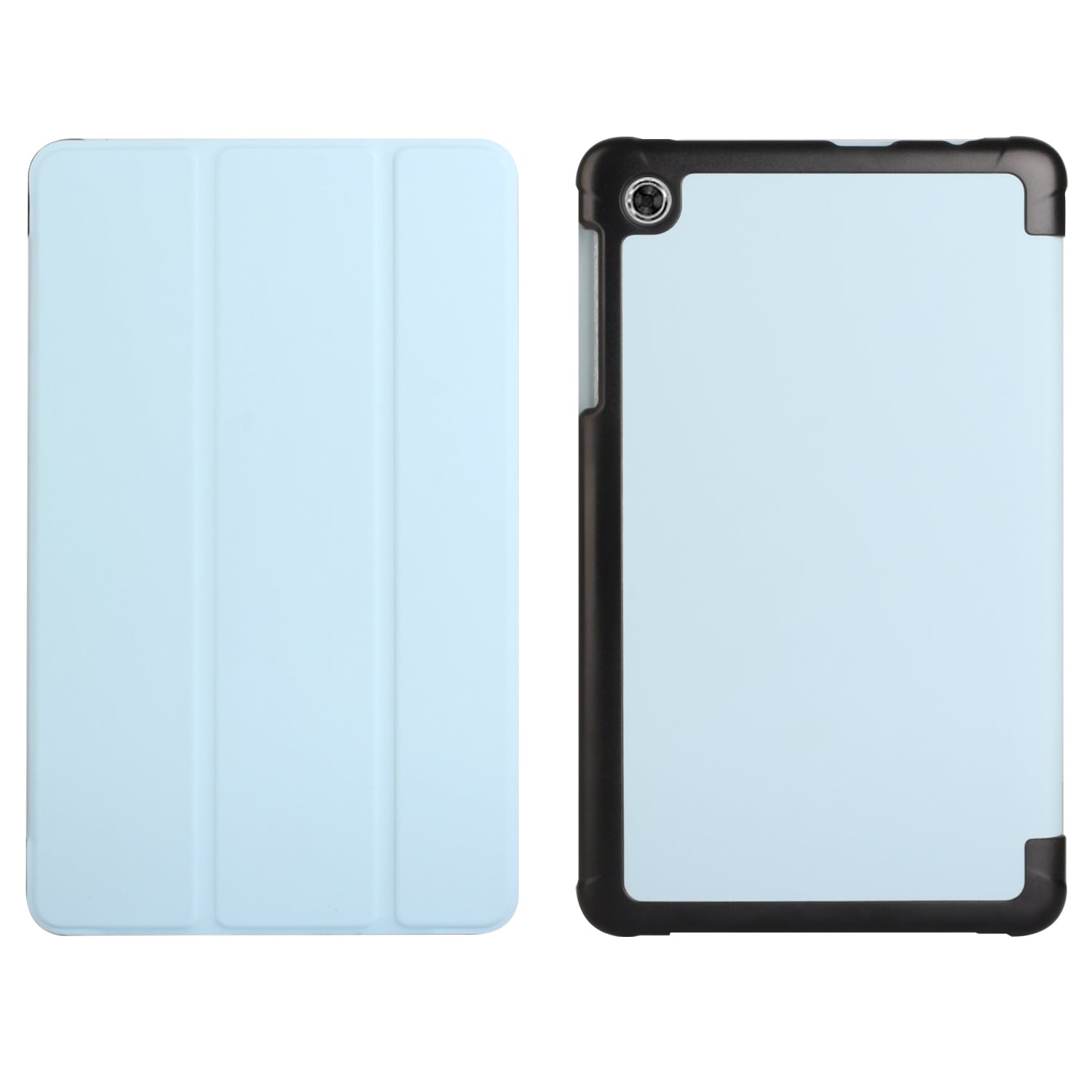 Alcatel joy tab 2 Trifold Magnetic Closure PU Leather Case Cover - Light Blue