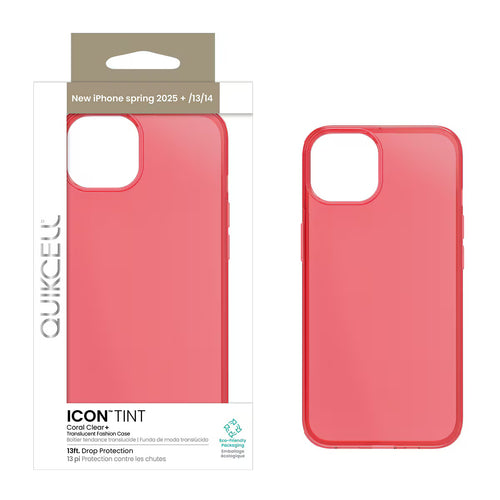 Quikcell Apple iPhone 14, Apple iPhone 16e ICON TINT Translucent Case Coral
