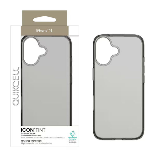 Quikcell Apple iPhone 16 ICON TINT Translucent Case Smoke