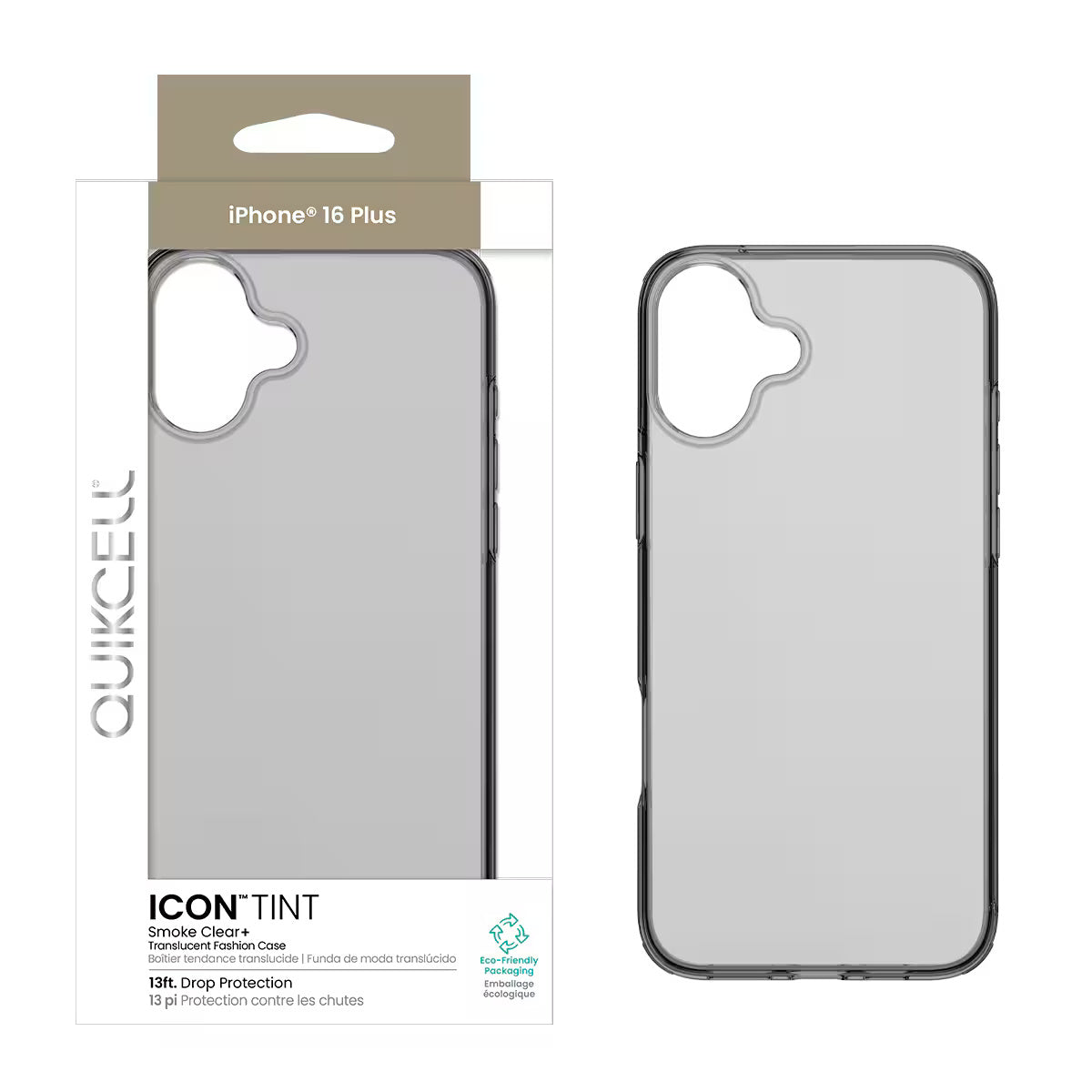 Quikcell Apple iPhone 16 Plus ICON TINT Translucent Case Smoke