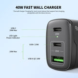 40W Dual PD+QC Fast Wall Charger (12/48)