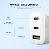 40W Dual PD+QC Fast Wall Charger (12/48)