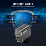 20W PD/QC Wall Charger & 5FT Cable for C to 8pin