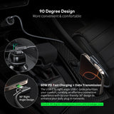 3Ft Right Angle USB-C To USB-C Charging Cable (12/144)