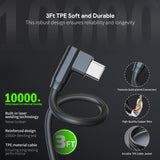 3Ft Right Angle USB-C To USB-C Charging Cable (12/144)