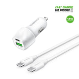 48W PD&QC Car Charger +3Ft USB-C To USB-C Cable (12/48)