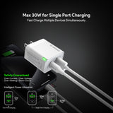30W PD&QC Wall Charger +5Ft USB-C To USB-C Cable (12/48)