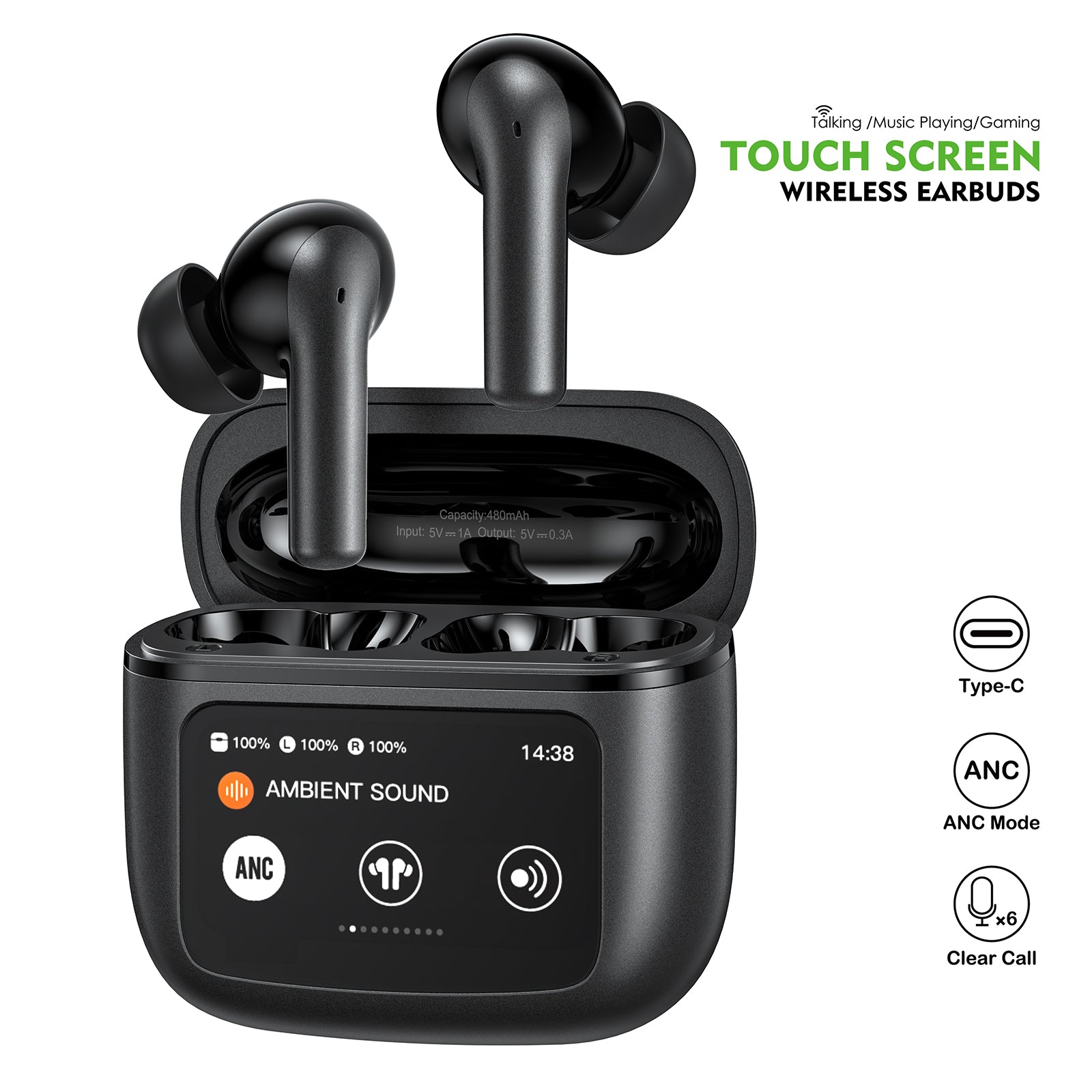 Touch Screen ANC&ENC Wireless Earbuds (12/48)