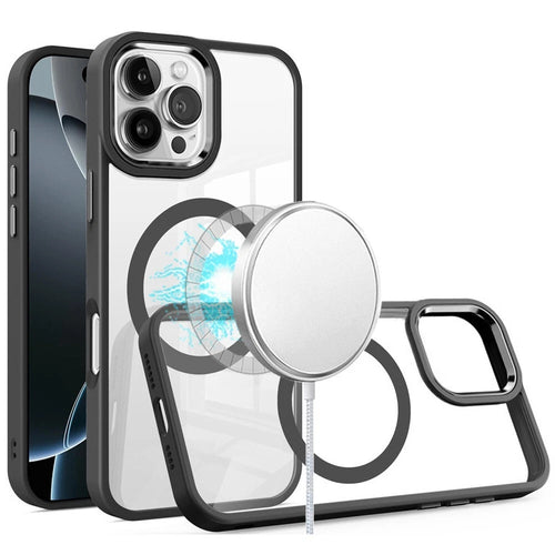 Crystal Clear MagSafe Case for iPhone 16 Pro Max - Black