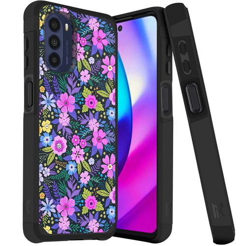 Matte ShockProof Case For Moto G 5G 2022 - Flower Purple