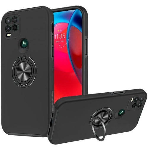 CHIEF Oil Painted Magnetic RingStand Case For Moto Stylus 2021 - Black