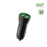 12W 2.4A Dual USB Car Adapter