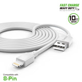 10FT Heavy Duty USB Cable 2A For Lightening Cable