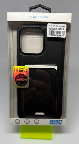 AD66 CARD STAND CASE FOR IPHONE 15 PRO MAX - BLACK