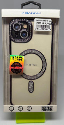 ADANNU SHINNY MAGSAFE CASE FOR IPHONE 15 PLUS PURPLE