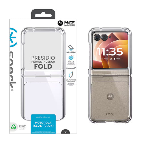 Speck moto razr (2024), motorola razr – 2025 PRESIDIO PERFECT-CLEAR FOLD Case - Clear Clear
