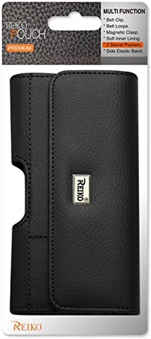 Reiko Horizontal Leather Pouch with Card Holder (6.62X3.46X0.68 inches)
