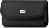 Reiko Horizontal Rugged Pouch Samsung Galaxy S4/ I9300 With Metal Belt Clip And Velcro Belt Clips - Black