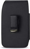 Reiko Leather Vertical Pouch With Metal Logo In Black