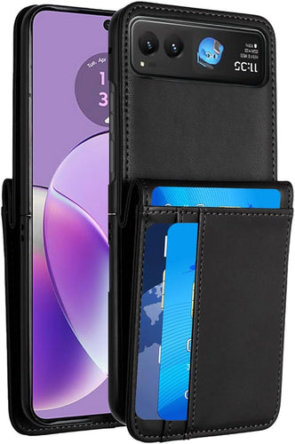 Motorola Razr 2023 Card Slot Wallet Holder Case Cover - Black