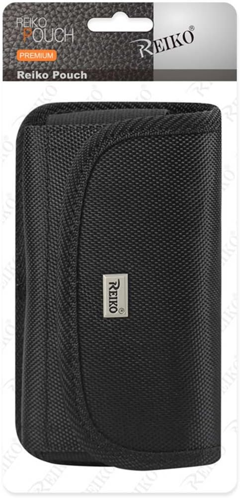 Reiko Horizontal Rugged Pouch Samsung Galaxy S4/ I9300 With Metal Belt Clip And Velcro Belt Clips - Black
