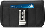 Reiko Horizontal Rugged Pouch Samsung Galaxy S4/ I9300 With Metal Belt Clip And Velcro Belt Clips - Black