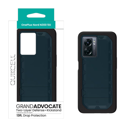 Quikcell OnePlus Nord N300 5G GRAND ADVOCATE Dual-layer Kickstand Case Navy Blue