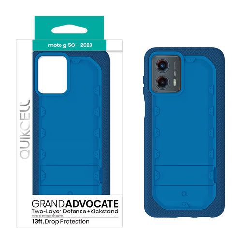 Quikcell moto g 5G (2023) GRAND ADVOCATE Dual-layer Kickstand Case Sapphire Blue