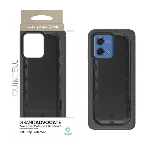 Quikcell Moto G Stylus (2023) GRAND ADVOCATE Dual-layer Kickstand Case Armor Black