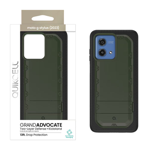 Quikcell Moto G Stylus (2023) GRAND ADVOCATE Dual-layer Kickstand Case Army Green