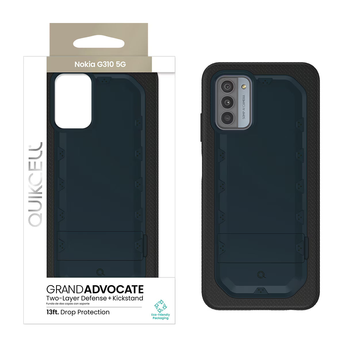 Quikcell Nokia G310 5G GRAND ADVOCATE Dual-layer Kickstand Case Navy Blue
