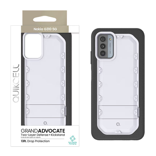 Quikcell Nokia G310 5G GRAND ADVOCATE Dual-layer Kickstand Case Pure White