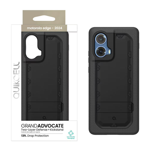 Quikcell Moto Edge (2024) GRAND ADVOCATE Dual-layer Kickstand Case Armor Black