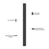 Quikcell Samsung Galaxy S24 FE GRAND ADVOCATE Dual-layer Kickstand Case Armor Black