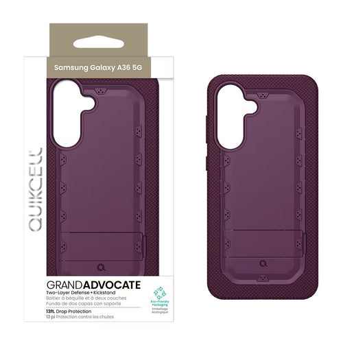 Quikcell Samsung Galaxy A36 5G GRAND ADVOCATE Dual-layer Kickstand Case Royal Purple
