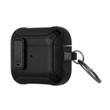 AirPods 1/2 Switch Closure Premium Ultra ShockProof Hybrid With Metal Hook Case Cover - Black+Black