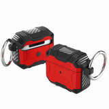 AirPods 3 Rugged ShockProof Hybrid With Metal Hook Case Cover - Red