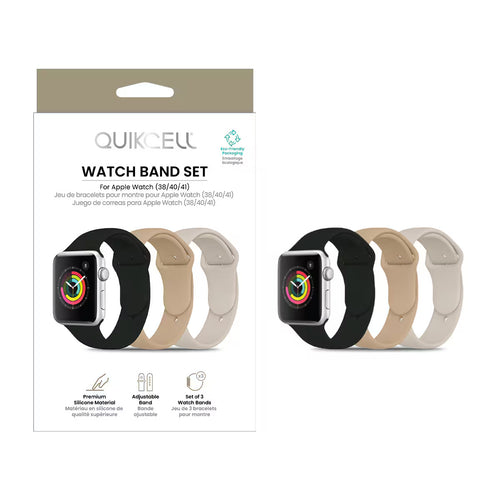 Watch Band Set for Apple Watch (38/40/41) Black/Walnut/Starlight