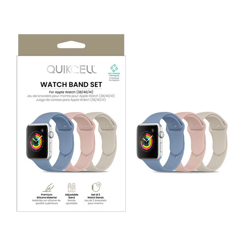Quikcell   Watch Band Set for Apple Watch (38/40/41) Starlight/Lavender Ash/Vintage Rose