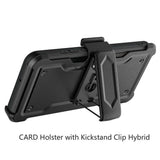 iPhone 15 CARD Holster with Kickstand Clip Hybrid Case Cover - Black