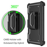 iPhone SE 3 (2022) SE/8/7 CARD Holster with Kickstand Clip Hybrid Case Cover - Black