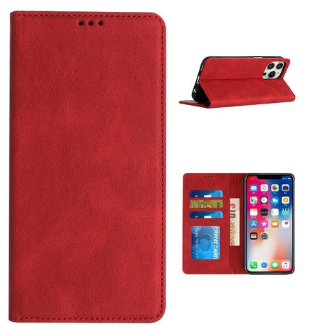 MOTOROLA G 5G 2025 Premium Vegan Leather Magnetic Closure Wallet Red