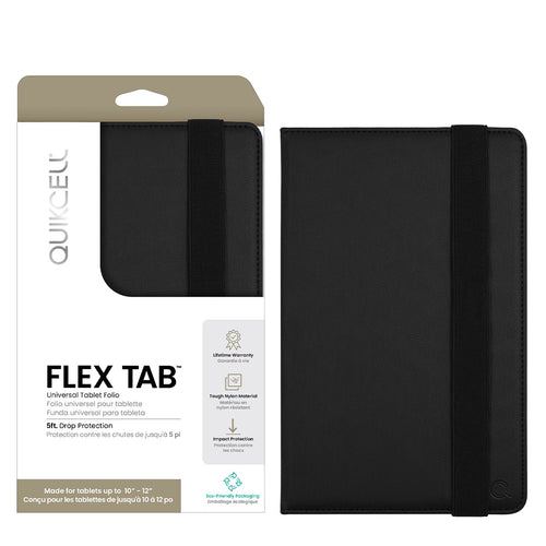 Quikcell TCL Tab 10 5G, T-Mobile REVVL TAB 5G, Samsung Galaxy Tab A9+ 5G FLEX TAB Universal Tablet Folio 10-12" Carbon Fiber